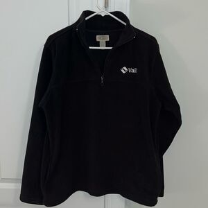Vintage Vail Colorado T neck Fleece Black Sweatshirt sweater w/pockets jacket